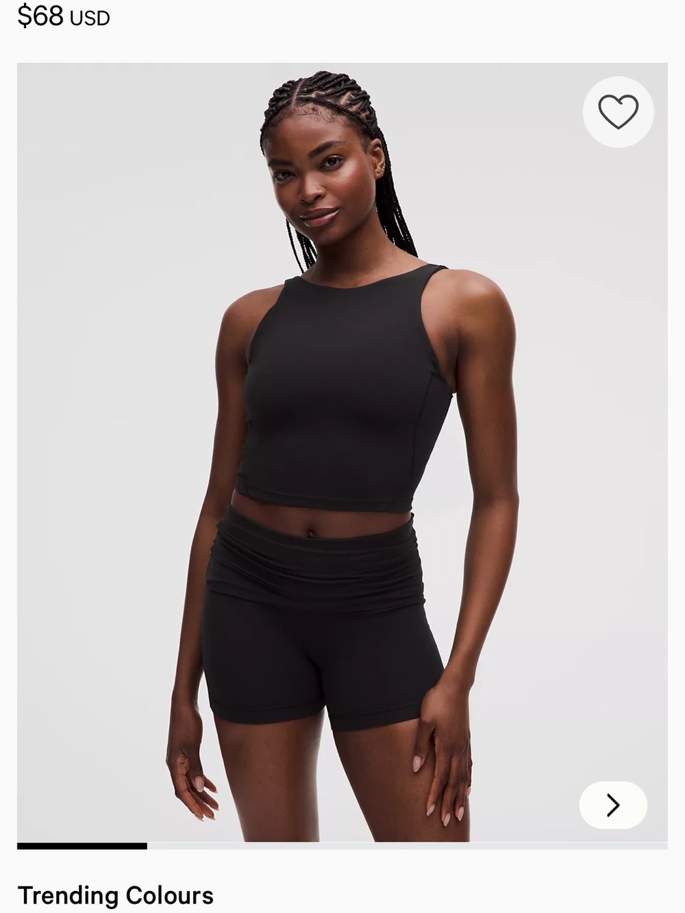 lululemon athletica Black High-Neck Cropped Tank Top